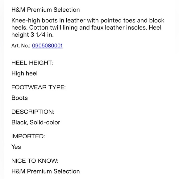 H&M Knee High Leather Boots NWT - Picture 10 of 11